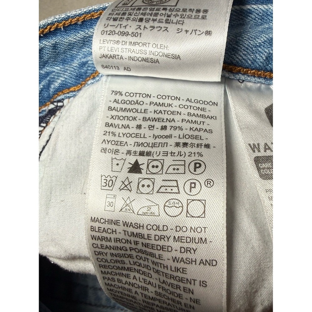 Levi's Ribcage Straight Jeans 27 High Rise Light Wash Ankle Cropped Button Fly - Picture 9 of 13